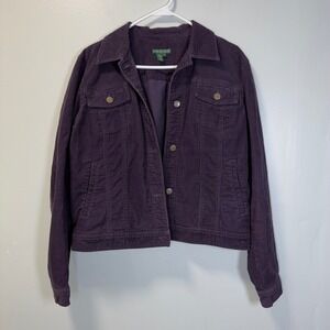 Y2K Vintage Women's RLJC, By Ralph Lauren Purple Corduroy Button Jacket Large